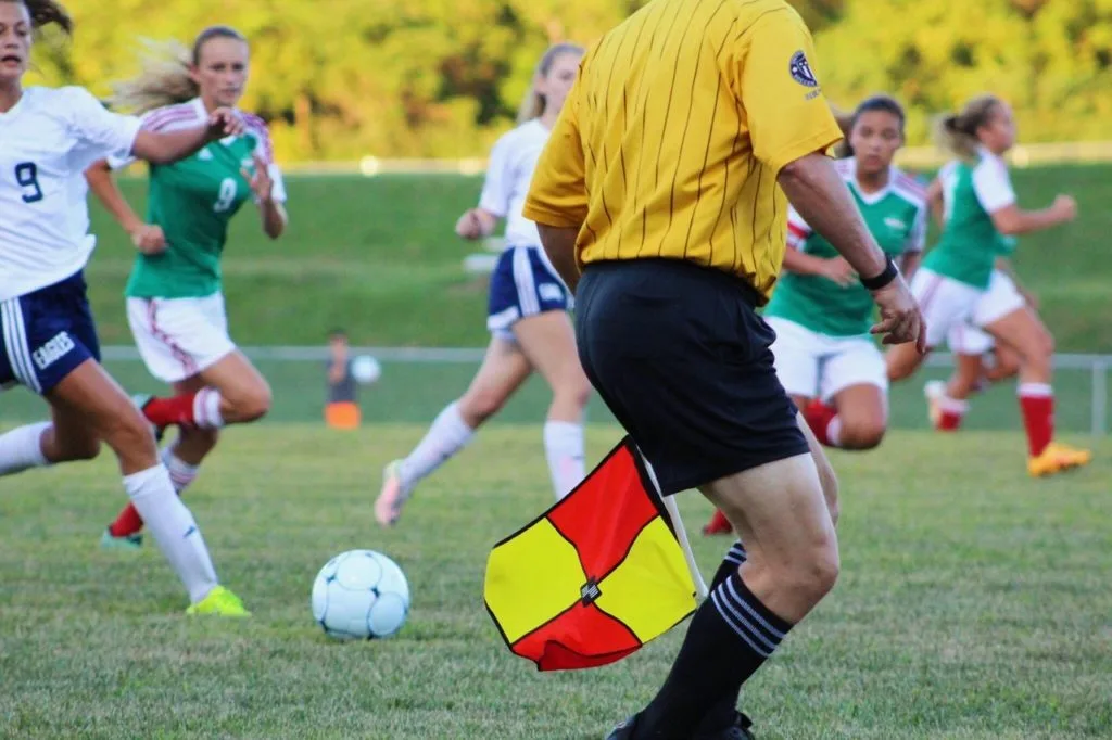 Soccer match in progress